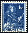 Helvetia. Suisse. François  de Reynold. Timbre postal.
