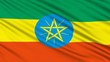 Ethiopian flag, with real structure of a fabric Ethiopian flag, with real structure of a fabric
