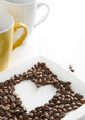 Heart made of coffe beans Heart made of coffe beans