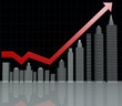 Real estate investment chart with reflection 3d illustration Real estate investment chart with reflection 3d illustration