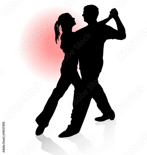 silhouettes of people dancing. Vector silhouette of couple