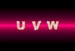 diamond letters U V W on red background diamond letters U V W on red background