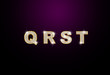 diamond letters Q R S T on black background