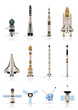 Astronautics and  Space Icons - Vector Icon Set