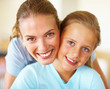 Portrait of a mother and a daughter together