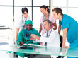 Medical team studying an X-ray