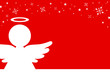 Weihnachtskarte Engel groß weiß