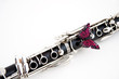 Clarinet with Butterfly on White