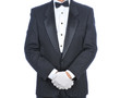 Man in Tuxedo with Hands in Front of Body Man in Tuxedo with Hands in Front of Body