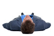 Businessman on his back