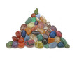 Triangle formed in tumbled crystal stones