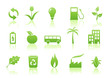 Vector illustration of green ecology icon set
