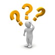 Thinking man and question marks. 3d rendered illustration. Thinking man and question marks. 3d rendered illustration.