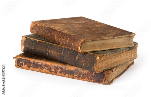 Foto: Stack of old Books Isolated on a White Background Stack of old Books Isolated on a White Background