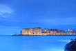 A view of an old city of Dubrovnik by night