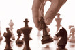 Chess game black queen advances