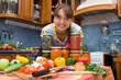 Girl with vegetables