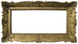 Gilded wooden frame isolated with clipping paths