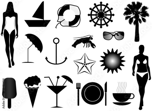 Illustration of summer icons Illustration of summer icons