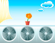 Vector: Fresh air in modern life concept illustration Fresh air in modern life concept illustration
