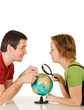 Couple looking to each other