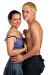 Young couple embraces