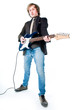 Man playing electro guitar
