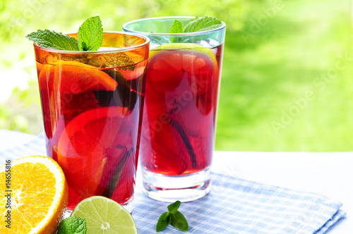 Photo: Fruit punch in glasses Fruit punch in glasses