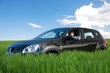 Successful businessman is thumbs-up in own car
