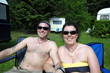 Couple relaxing in a camping
