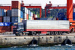 Transportation truck in port