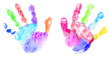 Details der Fotografie Multicolor Baby Handabdruck