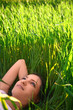 Pretty smiling girl relaxing outdoor