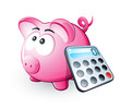 Cochon tirelire et calculatrice Cochon tirelire et calculatrice
