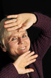 woman with hand posing