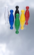 Colored game pieces