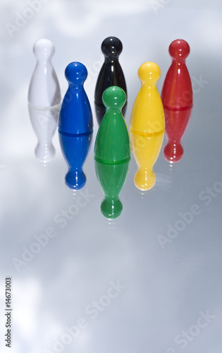 Photo: Colored game pieces Colored game pieces