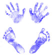 Details der Fotografie Baby Handabdruck und Fußabdruck