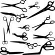 Vector: scissors collection - vector scissors collection - vector