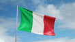 HD 1080p flag of Italy. Seamless loop.