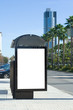 Blank Sign at a Bus Stop