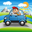 Boy driving car 01