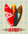Vector illustration of aloha surf boards
