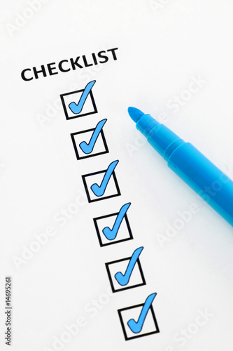 Photo: Blue checklist Blue checklist
