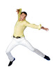 Foto: The man jumping on a white background The man jumping on a white background