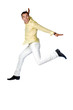 Foto: The man jumping on a white background The man jumping on a white background