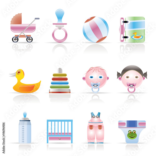 Baby Online on Child  Baby And Baby Online Shop Icons   Vector Icon Set    Stoyan