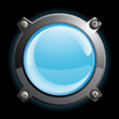 Bouton bleu sur fond noir