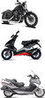 Three vector illustrations of motorcycle Three vector illustrations of motorcycle