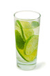 Glass of water with lime.